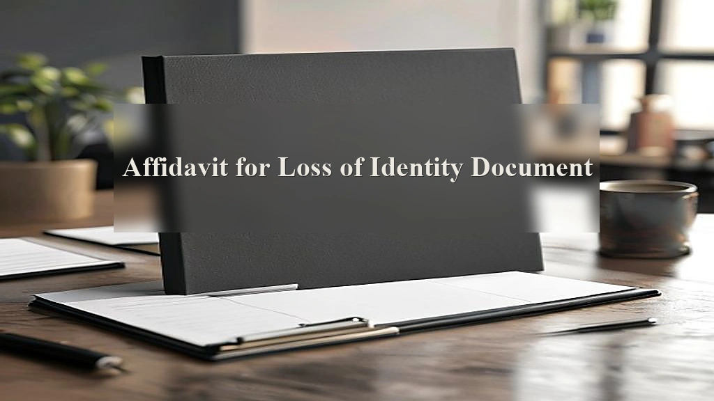 Photograph representing Affidavit for Loss of Identity Document