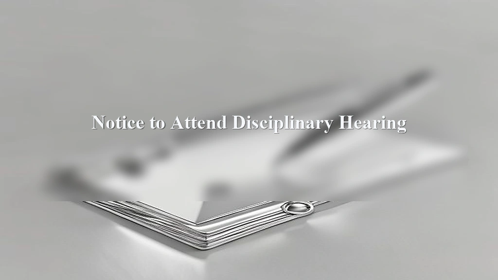 Photograph representing Notice to Attend Disciplinary Hearing