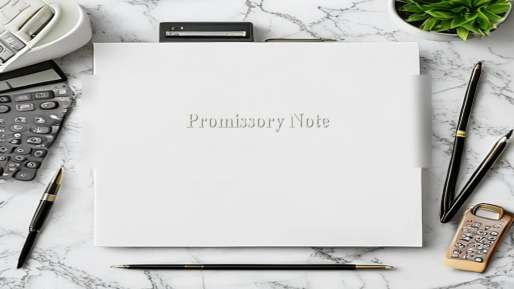 Gold and black legal document card image for Promissory Note.