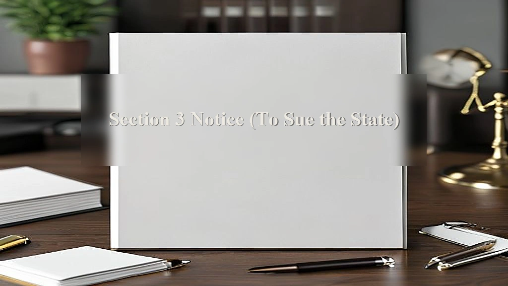 Photograph representing Section 3 Notice (To Sue the State)
